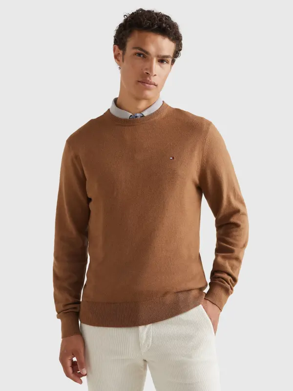 Maglia Cammello in Cotone e Cashmere Tommy Hilfiger