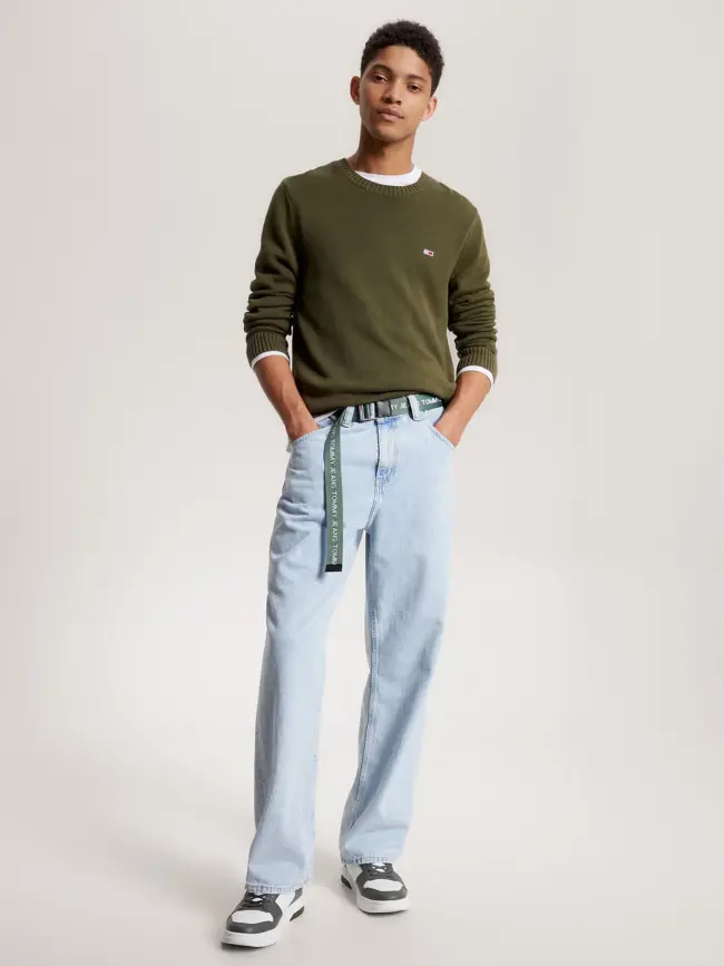 MAGLIONE-BASIC-VERDE-GIROCOLLO-TOMMY-JEANS-UOMO-1