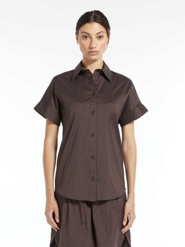 6111014906002 - ORIANA-CAMICIA-POPELINE-STRETCH-MAX-MARA-MARRONE-2