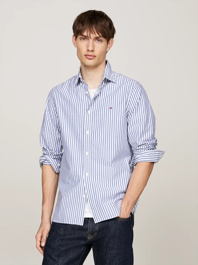 MW0MW34573-SHIRT-TOMMY-HILFIGER-CAMICIA-RIGHE-BLU-UOMO-2